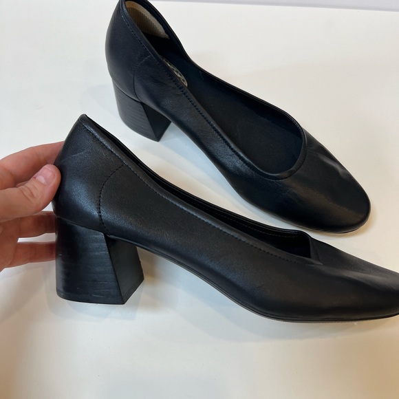 Com and Sens Ballerina Toe with Block Heel Black Shoes Size 9.5 - Picture 6 of 10